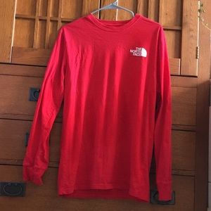 Men’s  the north face red long sleeve shirt